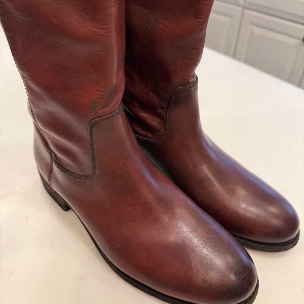 Frye Melissa Button 2 Tall Women’s Leather Boots Redwood Size 6.5 NEW - Picture 13 of 16